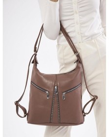 Resim Derinss Leather Derinss Dkb501 Hakiki Deri Kadın Kahverengi Sırt Ve Omuz Çantası 001 
