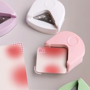 Resim 1 Manuel R4 Yuvarlak Köşe Delme Aleti, Ergonomik Sap ve Güvenlik Kolu Mekanizması ile - Laminasyonlu Kartlar, Fotoğraf Albümleri, Şablon Kağıtları için 4mm Hassas Kalıp DIY El İşi Çalışmaları ile Uyumludur - Resim Çerçeveleri, Defterler, Davetiyelerle uygundur - Beyaz, Şeftali Yeşili, Siyan 