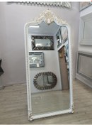 Resim Ayna Denizi Princess White Gold Model Beyaz Altın Renk Dekoratif Ayaklı Boy Aynası Beyaz - Altın 