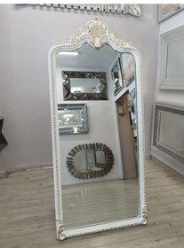 Resim Ayna Denizi Princess White Gold Model Beyaz Altın Renk Dekoratif Ayaklı Boy Aynası Beyaz - Altın 