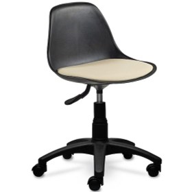 Resim Ofiscombin Ofis Döner Tekerli Danışma Çocuk Ders Çalışma Koltuğu Tabure Krem Deri 00047499805 