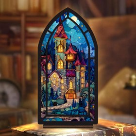 Resim 2D Düz, 1 Adet Işıklı Kitap Köşesi Heykeli - Sıcak Işıklı Kitap Destekçisi & Raf Dekoru, Noel/Şükran Günü/Ev Hediyesi için Okuma Köşesi, Kitap Severler için Rahat Kitaplık Aksesuarı (Mumlar Dahil Değildir) 