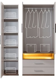 Resim Ranza, Milano Genç Odası Takımı Dolaplı Çalışma Masalı Modern Ranza + Üç Kapaklı Modern Dolap 90 X 190 CM 