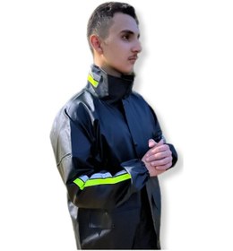 Resim Geborgenheit En Büyük Boy Battal Beden Kalın Reflektörlü Motorcu Motosiklet Yağmurluk 