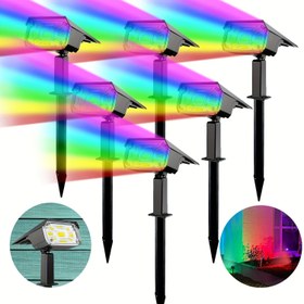 Resim 1/2/4/6adet Güneş Enerjili Peyzaj Nokta Işık, Dış Mekan, 3 Işık Modu, 38LED Güneş Bahçe Patio Nokta Işıkları Bahçeler, Avlular, Çimler, Partiler, Araç Yolları, Garajlar ve Havuzlar için Uygun Dış Mekan Dekorasyonu İçin Uygundur. 