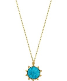 Resim Turquoise Taşlı 14 Ayar Yellow Gold Kadın Altın Kolye 