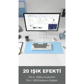 Resim CoverZone Kablolu Mekanik Oyun Klavyesi - Sarı Switch Ajazz AK820 