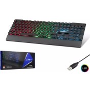 Resim Hadron HDX2604 Gaming Oyuncu Klavye Rainbow/usb/rgb Işıklı Türkçe Q Klavye 