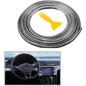 Resim Buffer Gümüş Araba Oto Trim Dekorasyonşeridi 5 Metre Şerit Bant 