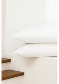 Resim Vevra 2 Li Düz Krem Renk Yastık Kılıfı Pamuklu Kumaş Fermuarlı Gri 