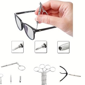 Resim 1/3/6'lı paket, mini gözlük tornavida seti, 3’ü 1 arada çok fonksiyonlu gözlük tamir kiti, şık gözlük lensleri, çerçeveleri ve saat kayışları için uygun 
