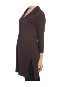 Resim Bulalgiy Kadın Kahve Uzun Ceket-Hırka - Bga157872 