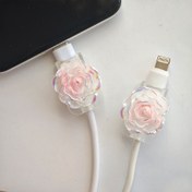 Resim Sevimli İki Tonlu Gül Kablosu Koruyucu, Pil İçermeyen Mobil Telefon Şarj Kordonu ve Veri Hattı Koruma Seti - Doğum Günü, Düğün, Sevgililer Günü, Mezuniyet Dönemi, Okula Dönüş, Babalar Günü, Noel, Cadılar Bayramı için En İyi Arkadaş Hediyesi 