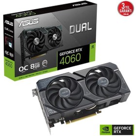 Resim ASUS RTX4060 8GB DUAL RTX4060-O8G-EVO GDDR6 128bit HDMI DP PCIe 4.0 