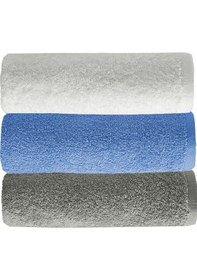 Resim 3 Lü Düz Renk El Yüz Havlu Seti %100 Pamuklu 50x90 Cm Gri-mavi-beyaz Çok Renkli 