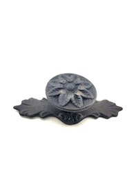 Resim Antika Tarz Dekoratif Pirinç Çiçek Düğme - 29x70 Mm, Oksit 