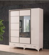 Resim Beenal Mars Sürgülü Kapaklı Şifonyerli Gardırop 180 CM 