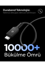 Resim Spigen USB-C to USB-C 1.2 Metre Kablo 240W Güç/PPS 2.0 Super Hızlı Şarj/40 Gbps Type-C Black - ACA09461 