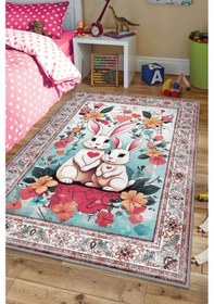 Resim Homshtag Renkli Halı Dokulu Çocuk Odası Halısı Dokuma Çocuk Temalı Halı Çok Renkli 