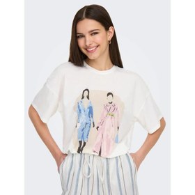Resim Only Onlmelina S/S Ladies Top Box Jrs Kadın T-shirt 15342876 (15342876) 