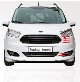 Resim Ford Courier 2014 - 2017 Ön Panjur 6 Parça Paslanmaz Çelik 