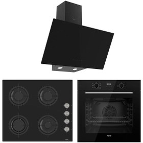 Resim Ferre Flowart Lumora Plus Siyah 3'lü Ankastre Set ( QBL63CS-CS205-D077 ) 