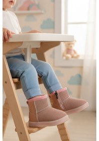Resim Ayakmod Pembe Simli İçi Kürklü Fermuarlı Bebek Bot 1212 B Pembe Simli 