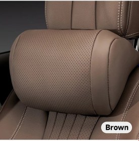 Resim Xuweiwei Lüks Araç Kolçakları Yastık Başlık Sıfır Basınç Napa Yumuşak Tüm Mevsimler Kahverengi 