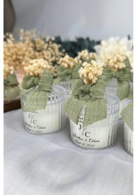 Resim Bernami Mumluk Şamdanpinterest Kurutulmuş Çiçek Ve Fiyonk Süslemeli Kokulu Mum - 20 Adet Diğer 