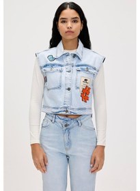 Resim Bad Bear Joanne Ocean Blue Kadın Denim Yelek Açık Mavi 