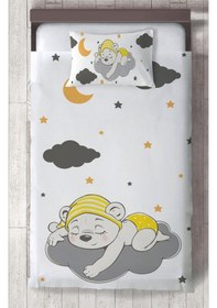 Resim Mekta Home Bebek Ve Çocuk Odası Sevimli Uyuyan Ayı Desenli Yatak Örtüsü Renkli 
