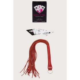 Resim Dodes Dodes Sexy Görselli Oyun Kartı Kama Sutra Kırmızı Kırbaç Set 