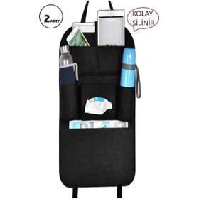 Resim Araba Araç Oto Koltuk Arkası Peçetelik Ve Bardaklık Keçe Seyahat Organizeri 