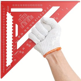 Resim Alüminyum Alaşımlı 30,48 cm Üçgen Cetvel - Çift Ölçekli (İnç & Santimetre) Hassas Açı ve Uzunluk Ölçüm Aracı - Marangozluk, DIY Projeler, Mimarlık için Dayanıklı Hafif Tasarım, Ergonomik Tutma Kolu, Rahat Materyal 