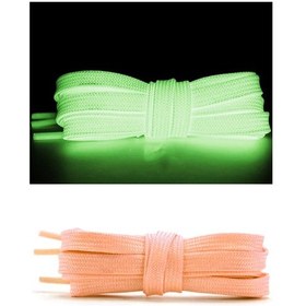 Resim Hapshoe Fosforlu Neon Turuncu 1 Cm Kalınlığında 1 Çift Yassı Spor Ayakkabı Bağcığı 