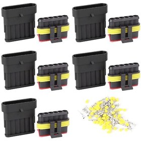 Resim Youmex 6 Soketli Su Geçirmez Elektrik Bağlayıcı Seti - Araç, Motosiklet İçin Dayanıklı Abs-silikon Bağlantı Takımı -10 C/+80 C 