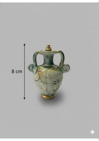 Resim Antika Dekoratif Seramik Minyatür Vazo 