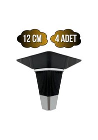 Resim İrem Siyah Krom 12cm Plastik Ayak Mobilya Masa Ve Dolap Ayağı Siyah Krom 12cm 4 Adet Siyah 