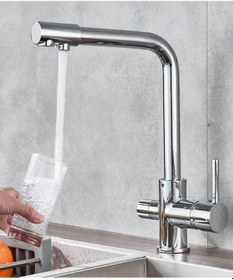 Resim Hms Su Arıtma Cihazı Için 3 Yollu Bataryalı Musluk - Mutfak Bataryası 