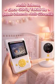 Resim FaroxTech 2.4" LCD Ekranlı Gece Görüşlü Dijital Bebek Telsizi - Sıcaklık Sensörlü ve İki Yönlü Sesli 