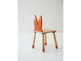 Resim Wood & Joy Doğal Ahşap Renkli Çocuk Sandalye Tavşan 