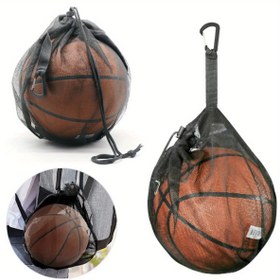 Resim Siyah Taşınabilir Basketbol Ağı Çantası Voleybol Ağı Çantası Futbol Topu Çantası Bağcıklı Ağı Çantası Seyahat Eğitim Topu Ayakkabı Çantası 1p 