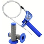 Resim Hightower 22mm Cnc Alüminyum Acer Gaz Kumanda Kolu + 1200mm Gaz Kablosu Crf50 70 110 Irbıs 125 250 Mavi Set 