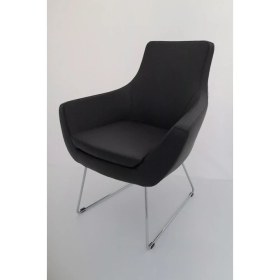 Resim Bintaş Mobilya Fahren Siyah Deri Rahat Ofis Bekleme Koltuğu 