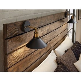 Resim Riolight Retro,rustik,vintage Mafsallı Yatak Başı Aplik Şapka Çap Siyah 