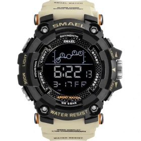 Resim Hanyang Haki Smael Erkek Saat Ordu Askeri LED Dijital Spor Saatler Moda Rahat Suya Dayanıklı Kronometre Erkek Çok Fonksiyonlu Saat (Yurt Dışından) 