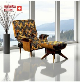 Resim Smarto Relax Tv Koltuğu Genova Forte Sabit Ergonomik Kadife/şönil Sarı Siyah Dekoratif Baba Koltuğu Siyah Turuncu 