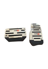Resim Universal Otomatik Metal Pedal Seti 2 Parça Krom Siyah 