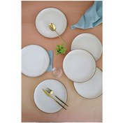 Resim Kütahya Porselen Tarçın 24 Cm 6'lı Moderna Servis Tabağı Bej 