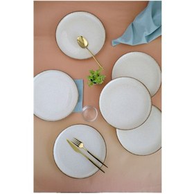 Resim Kütahya Porselen Tarçın 24 Cm 6'lı Moderna Servis Tabağı Bej 